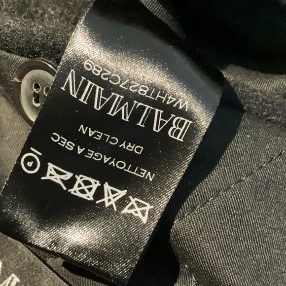 BALMAIN MEN'S 54 BLACK PEA COAT JACKET - Picture 10 of 16